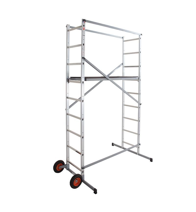 21796075-1505-3756-1.jpg Echafaudage roulant de jardin tout terrain 1,7m/3,7m en aluminium Hailo HobbyStep H4 Jardin – Image 1