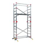 Echafaudage roulant pliable 4 en 1 multifonction 2,4m/4,4m en aluminium Hailo CombiLot 5